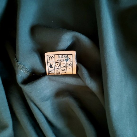 Embroidered Gown Deep Forest Maxi Dress 100% Rayon V Neck Button Front - Picture 7 of 10